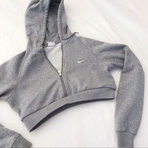 nike crop zip hoodie